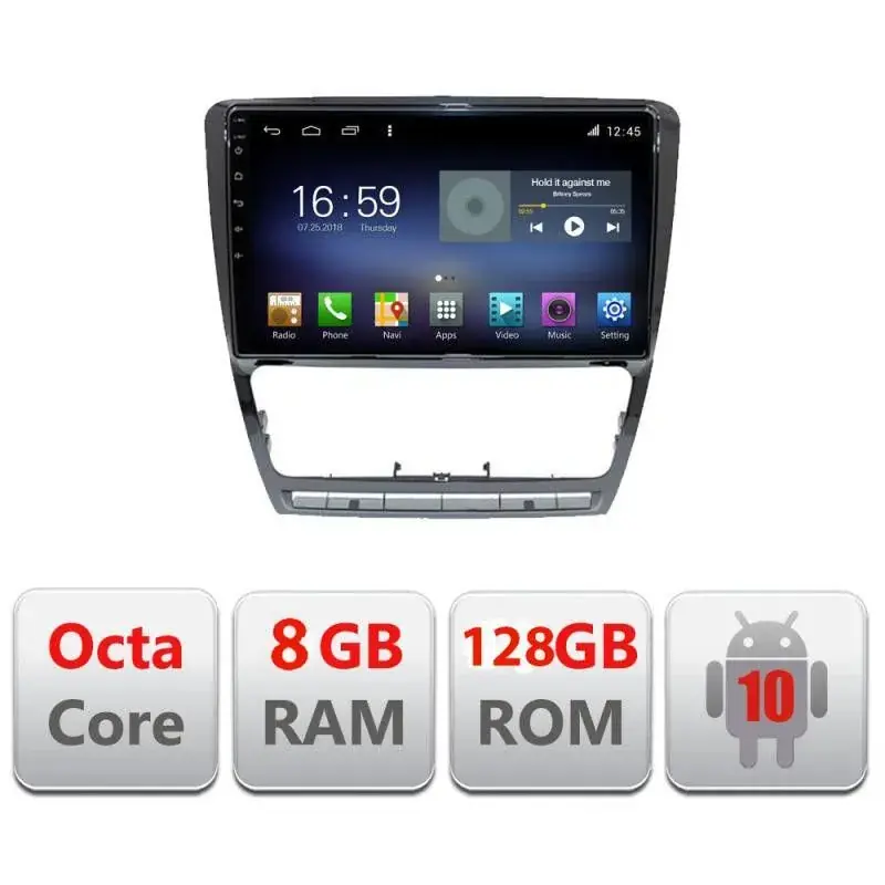 Retur ușor Navigatie Skoda Octavia 2 2005-2013 F-005 Octa Core cu Android Radio Bluetooth Internet GPS WIFI DSP 8+128GB 4G