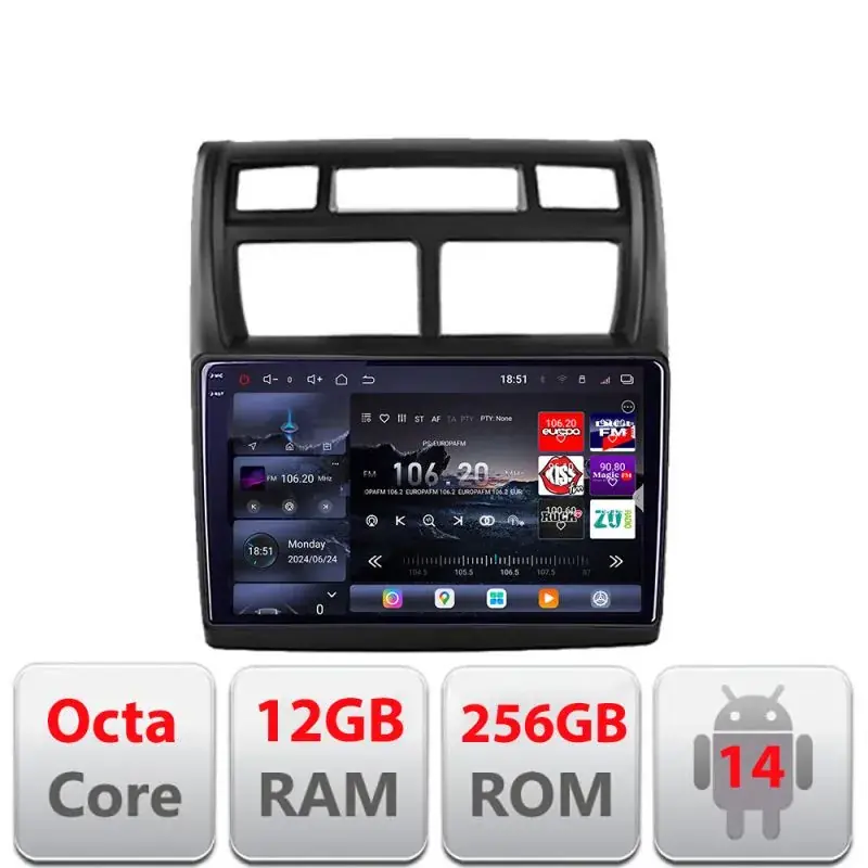 Navigatie Kia Sportage 2007-2013 Edotec Kit-023 8 core QLED 2K 12+256GB 360 Android Waze USB Navigatie Internet Youtube Radio Livrare expres