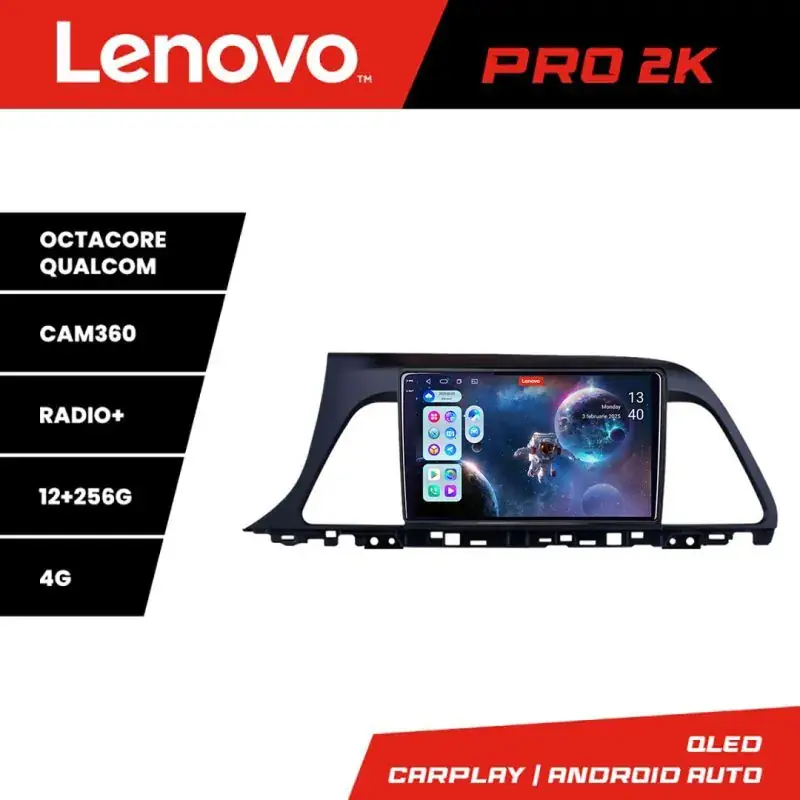 Navigatie Hyundai Sonata Lenovo Kit-417 8 core QLED 2K 12+256 360 Android Waze USB Navigatie Internet Youtube Radio Disponibil imediat