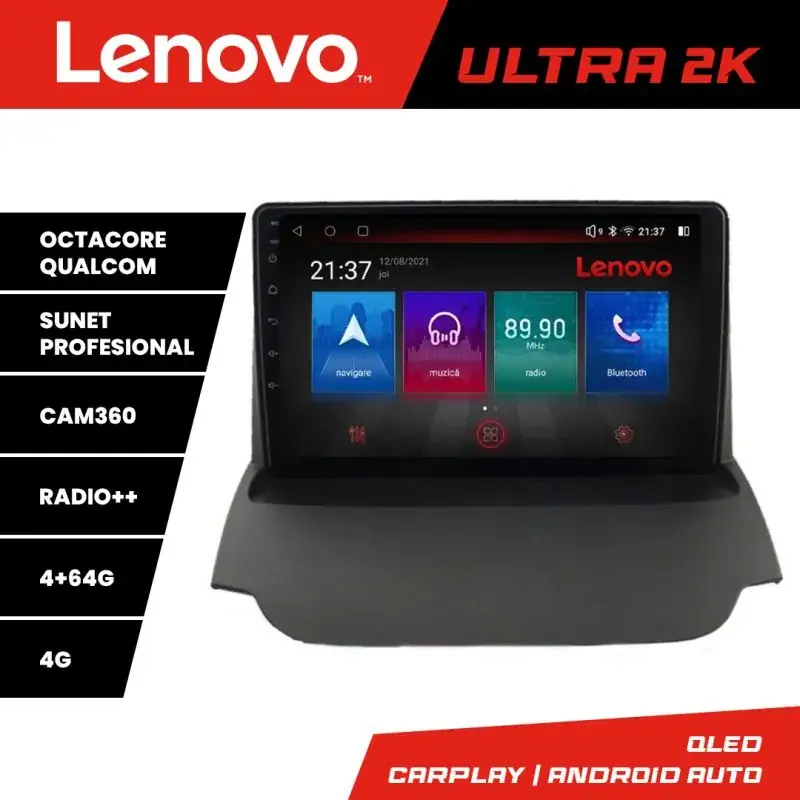 Navigatie Ford Ecosport 2017- Lenovo Kit-ECOSPORT 8 core QLED Qualcomm 4+64 360 Android Waze USB Navigatie Internet Youtube Radio Cel mai vândut