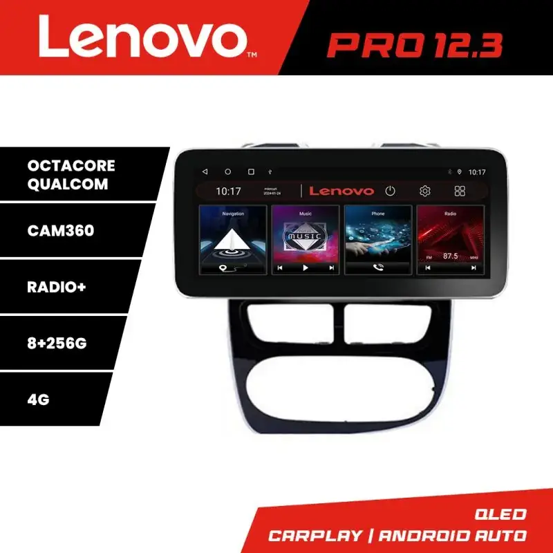 Preț redus Navigatie Renault Clio 4 V1 K-467 Lenovo PRO 8+256 12.3 inch qled android 4G DSP gps internet  8Core
