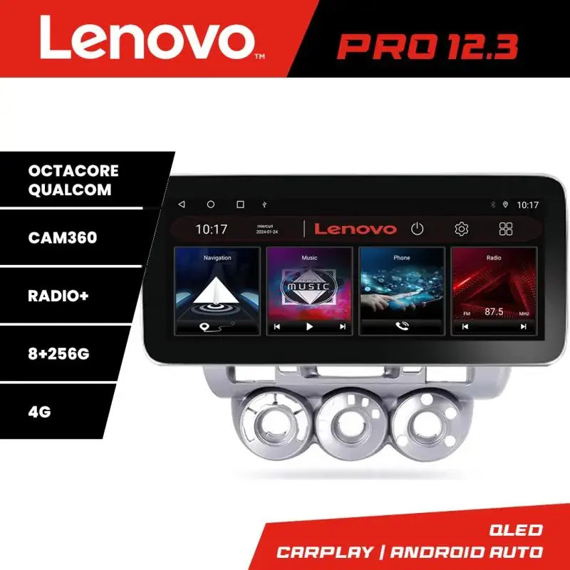 Bestseller Navigatie Honda Fit Jazz 2004-2008 Lenovo PRO 8+256 12.3 inch qled android 4G DSP gps internet  Kit-jazz