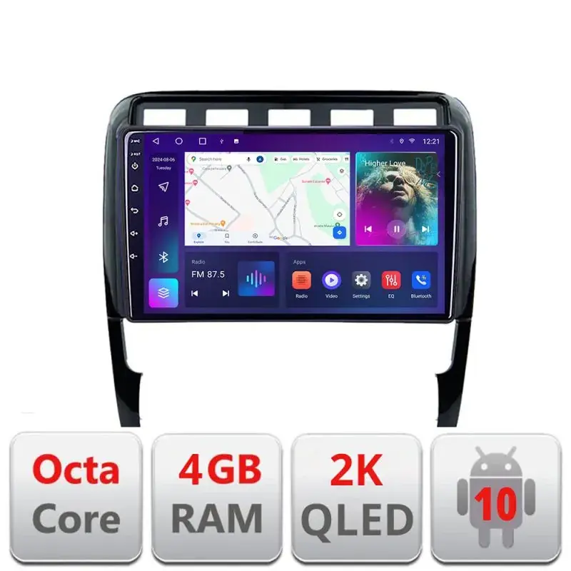 Vezi acum Navigatie Porsche Cayenne 2002-2011 C-443 Android Octa Core Ecran 2K QLED GPS 4G 4+32GB 360 KIT-443+EDT-E409-2K