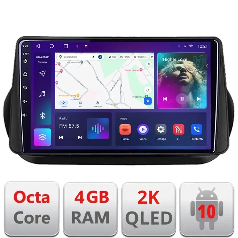 Ultima șansă Navigatie Peugeot Bipper, CitroenNemo, Fiat Qubo 2008-2017 Android ecran Qled 2K Octa core 4+32 Kit-bipper+EDT-E410-2K v1