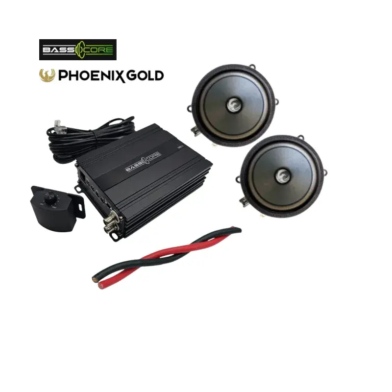 Pachet 2 subwoofere Phoenix Gold dedicate pentru Volvo S/V/XC 2016+, cu amplificator 1 canale de la BassCore si cablu de alimentare de 5 metri. Promoție