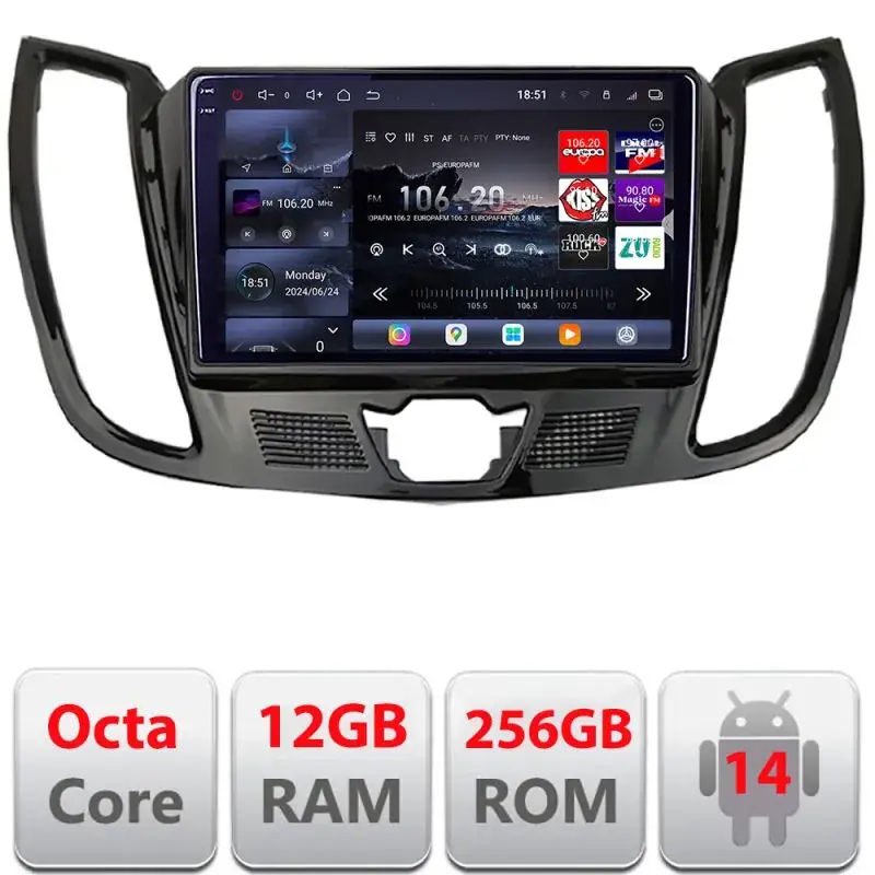 Bestseller Navigatie Ford Kuga C-MAX 2010-2019 Android radio gps internet 8 core QLED 2K 12+256GB 360 Edotec