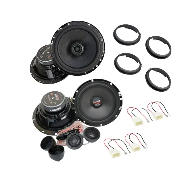 Pachet cu 2 difuzoare componente si 2 difuzoare coaxiale dedicate Ford C-Max, cu inele si cablaj plug and play Ofertă exclusivă