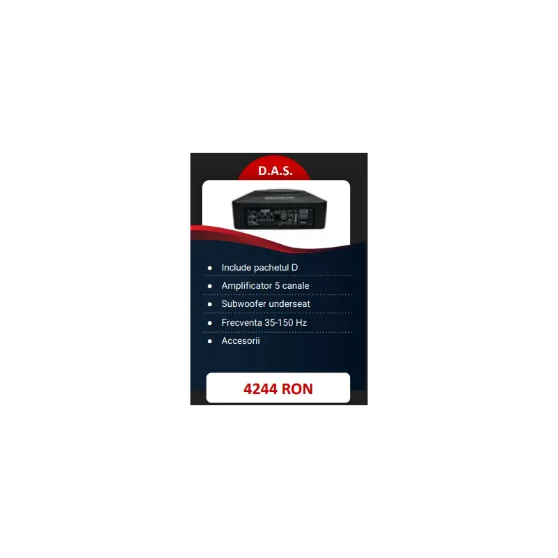 Calitate înaltă Pachet 2 Difuzoare Audio System CARBON 165 + 2 Carbon 165 Coaxiale + Amplificator 5 Canale + Subwoofer Underseat