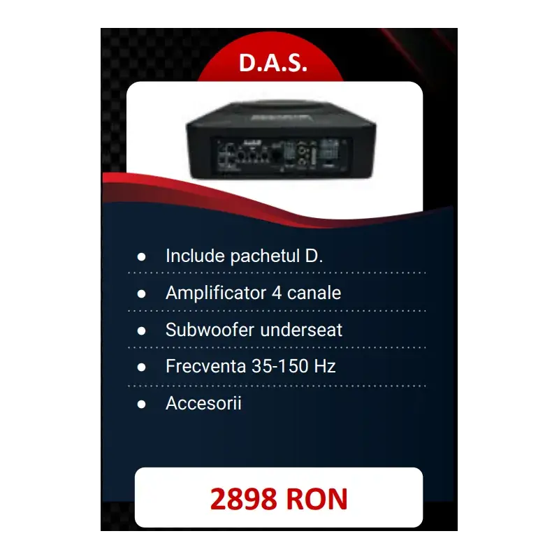 Super ofertă Pachet Difuzoare Audio System Component CARBON 165 pentru usile din fata + Amplificator de 4 canale + Subwoofer underseat