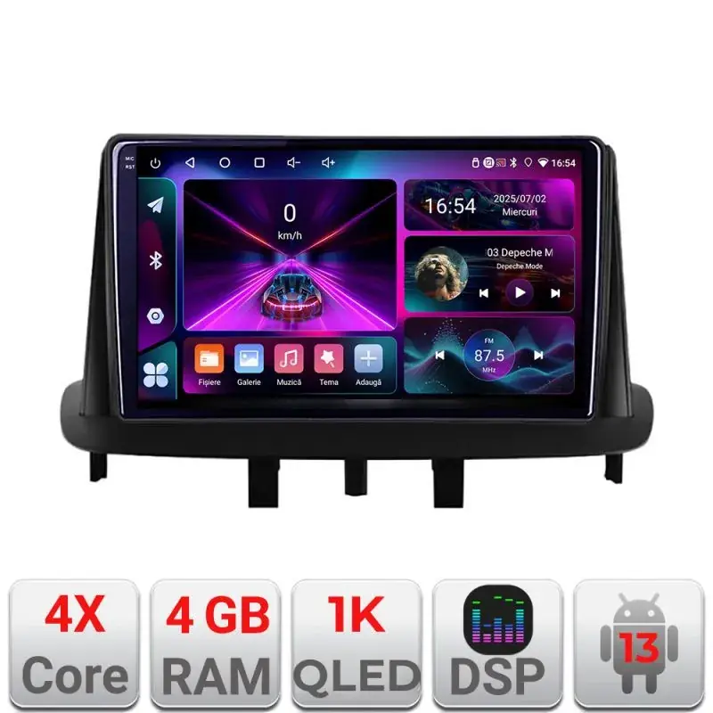 Calitate înaltă Navigatie Renault Megane 3 A-145  4+64 InCell Display 1K Android Waze USB Navigatie Internet Youtube Radio