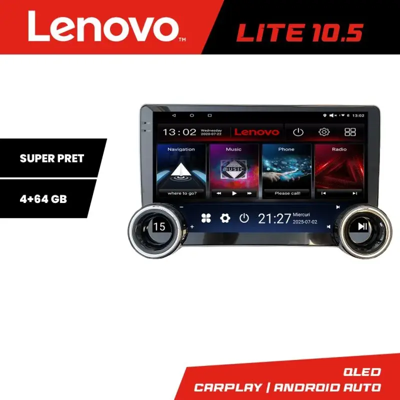 Transport gratuit Navigatie universala 2din-2 Lenovo  8 core 4+64 10.5 inch Incell 1K android Wifi 5Ghz gps internet  C