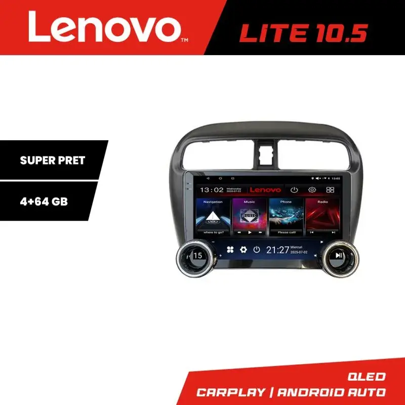 Transport gratuit Navigatie Mitsubishi Spacestar Lenovo  8 core 4+64 10.5 inch Incell 1K android Wifi 5Ghz gps internet  Kit-spacestar