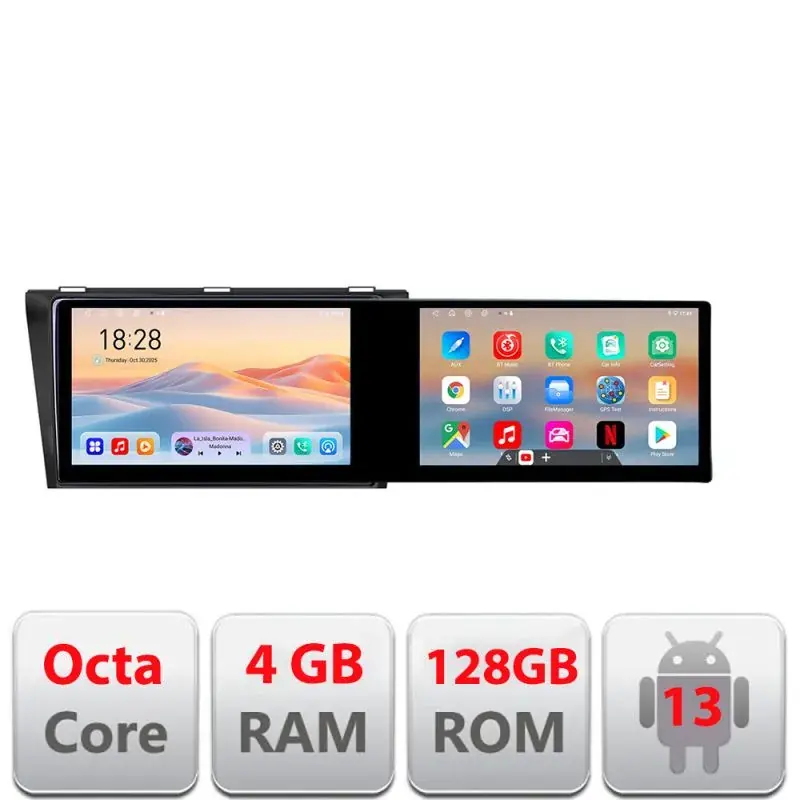 Calitate înaltă Navigatie Mazda 3 2004-2009 Kit-161 Edotec 2 ecrane  8 core 4+128 21.6 inch Incell android Wifi 5Ghz gps internet