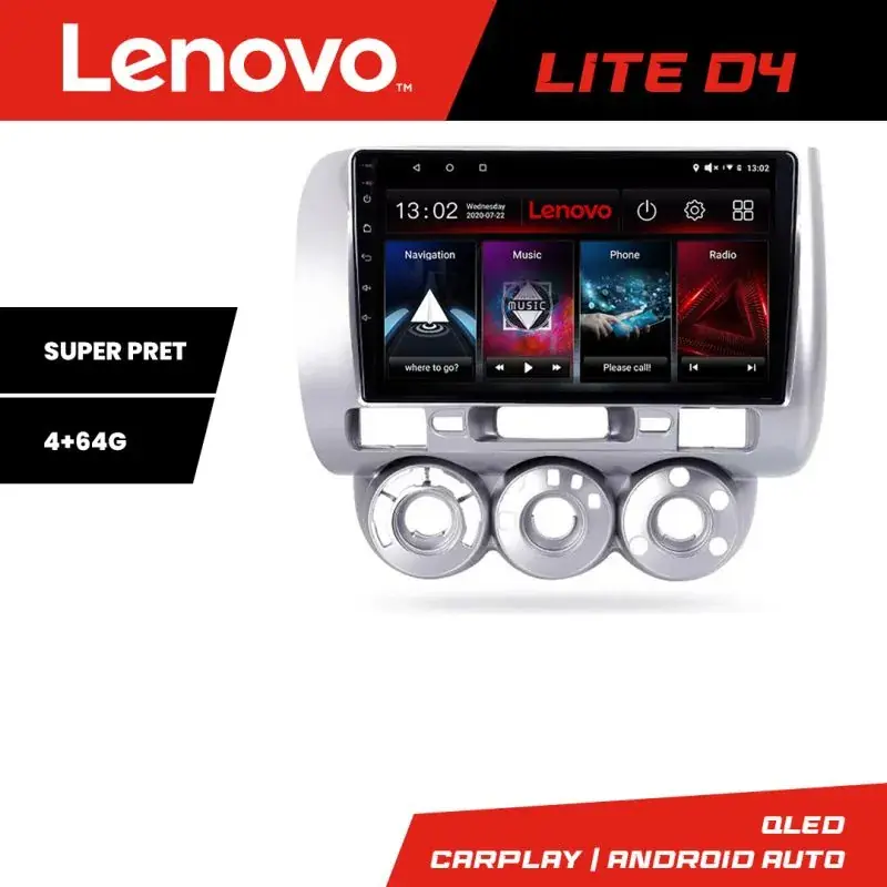 Super ofertă Navigatie Honda Fit Jazz 2004-2008 Android radio gps internet 4+64 Lenovo