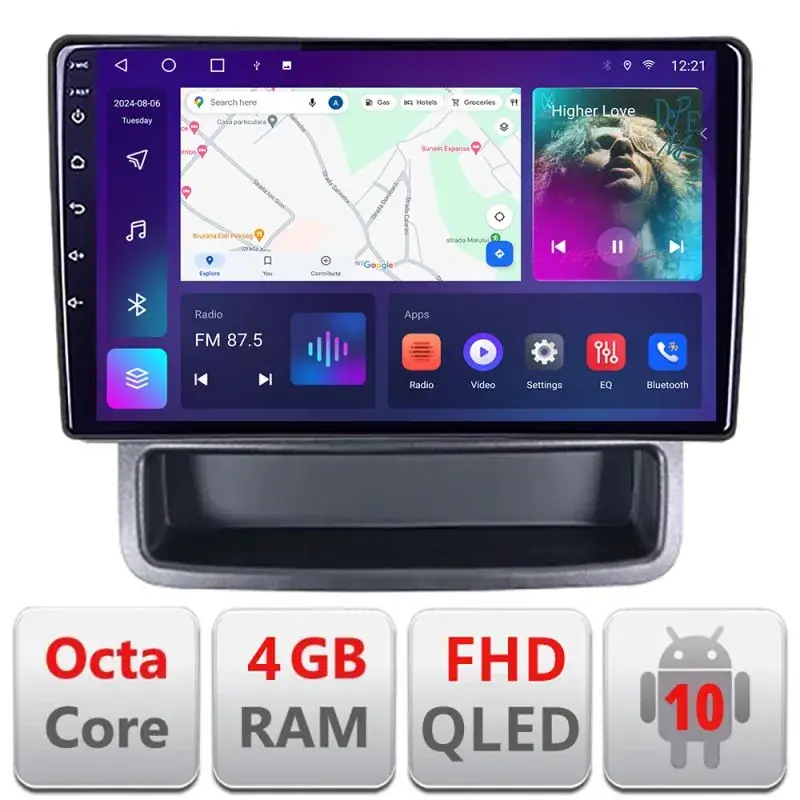 Ultima șansă Navigatie Renault Traffic 2009-2014 dedicata Android QLED octa core 4+64 4G DSP FHD carplay android auto radio gps internet Android Kit-+EDT-E310v3