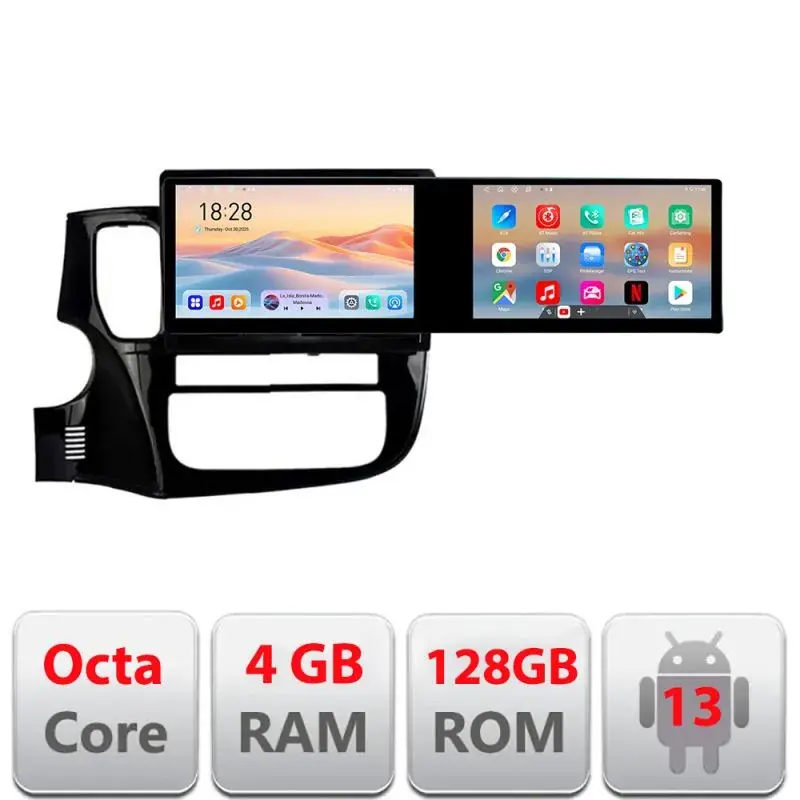 Calitate înaltă Navigatie Mitsubishi Outlander 2014- Kit-1230 Edotec 2 ecrane  8 core 4+128 21.6 inch Incell android Wifi 5Ghz gps internet