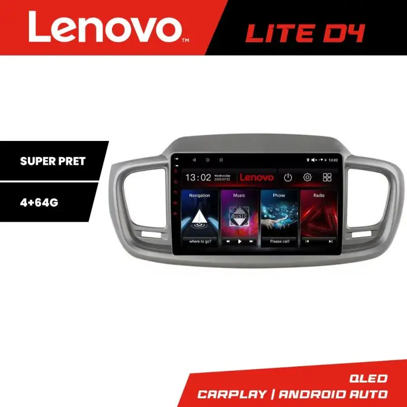 Ultima șansă Navigatie Kia Sorento 2015-2018 Lenovo Kit-6528 4+64 GB Android Waze USB Navigatie Internet Youtube Radio