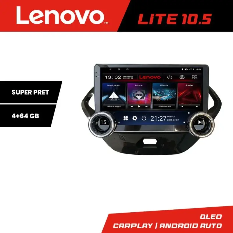 Super ofertă Navigatie Ford KA 2015-2020 Lenovo  8 core 4+64 10.5 inch Incell 1K android Wifi 5Ghz gps internet  KIT-kamiq