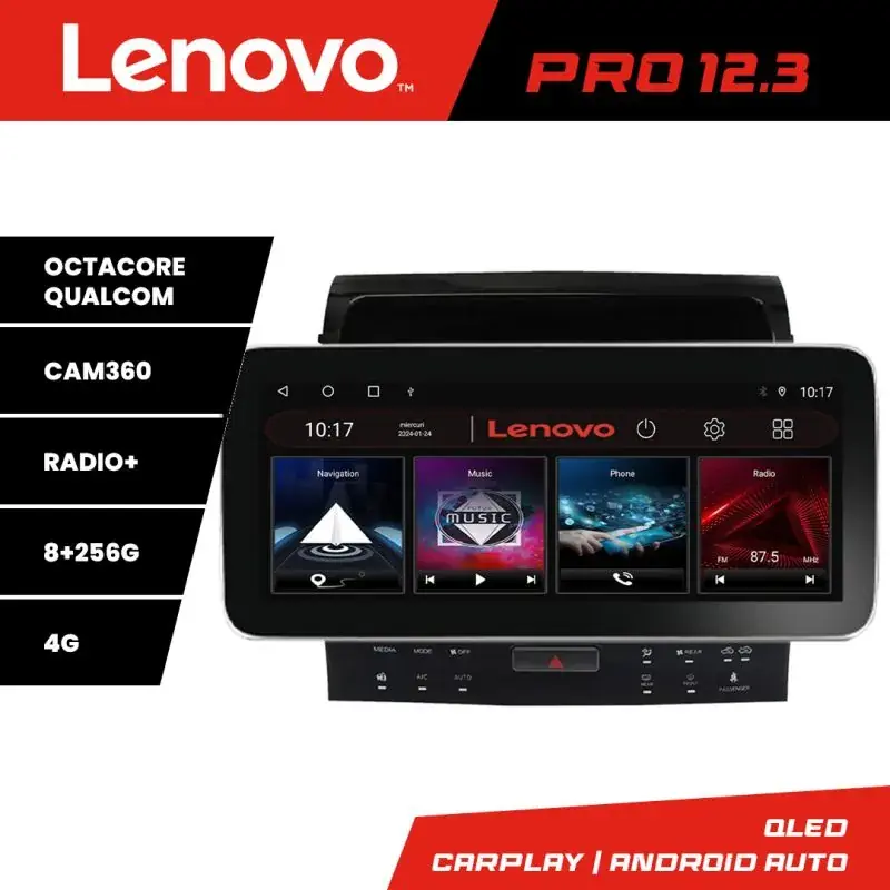 Preț mic Navigatie Toyota Landcruiser 200 V8 2007-2015 cu navi si 360 Lenovo PRO 8+256 12.3 inch qled android 4G DSP gps internet  KIT-381-360