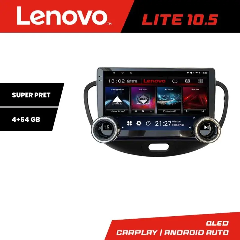 Vezi acum Navigatie Hyundai I10 2007-2013 Lenovo  8 core 4+64 10.5 inch Incell 1K android Wifi 5Ghz gps internet  KIT-i10-2007