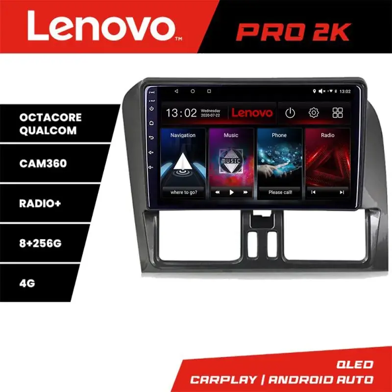 Vezi acum Navigatie Volvo XC60 2014-2018 Lenovo 8 core QLED 2K 8+256 360 Android Waze USB Navigatie Internet Youtube Radio