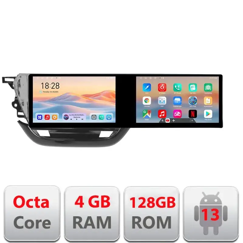 Bestseller Navigatie Opel Corsa F 2019- Edotec 2 ecrane  8 core 4+128 21.6 inch Incell android Wifi 5Ghz gps internet  KIT-corsa-f
