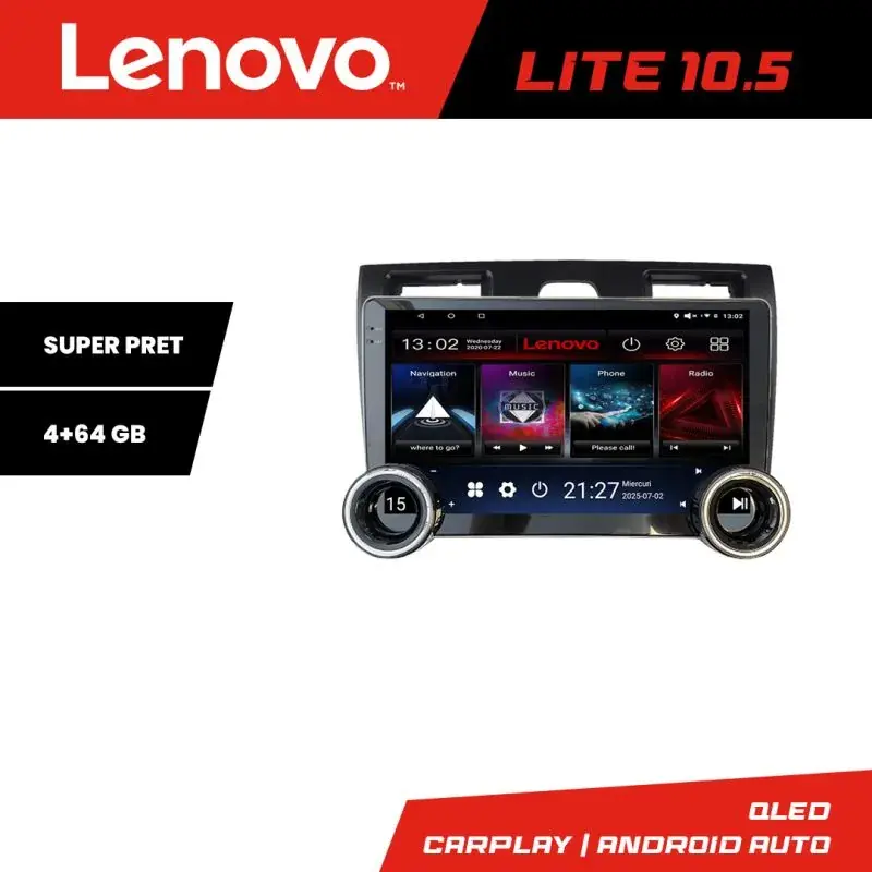 Ultima șansă Navigatie Ford Fiesta MK5 2002-2008 Lenovo  8 core 4+64 10.5 inch Incell 1K android Wifi 5Ghz gps internet  KIT-fiesta-mk5