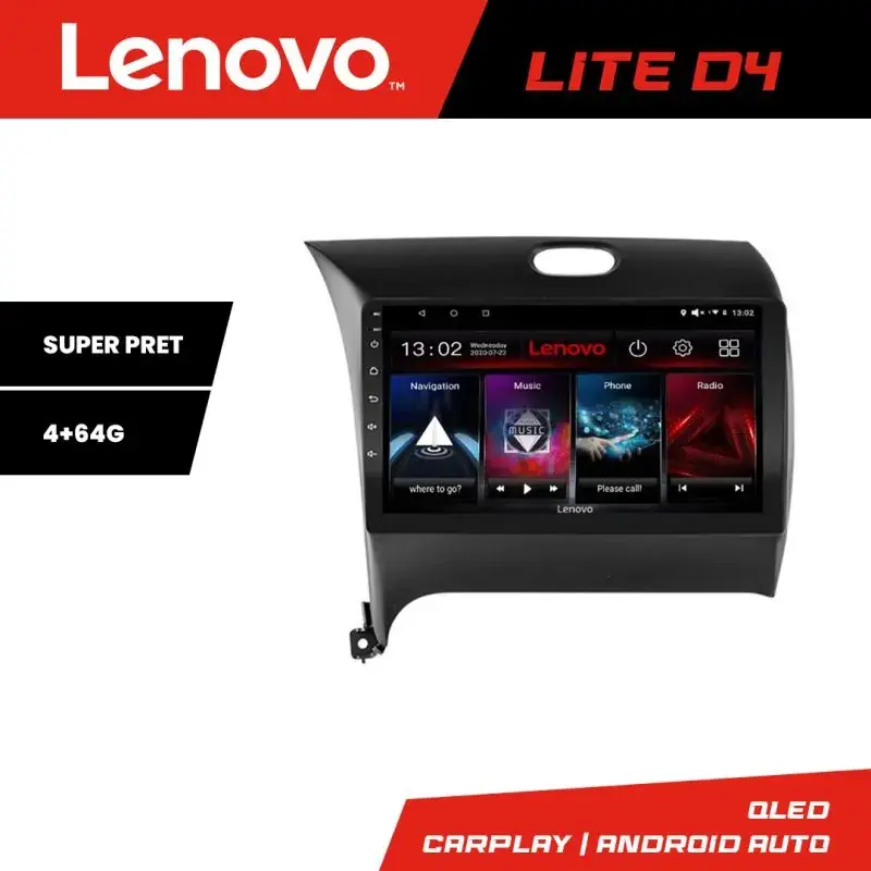 Super ofertă Navigatie Kia Cerato 2013-2017 Lenovo Kit-1562 4+64 GB Android Waze USB Navigatie Internet Youtube Radio