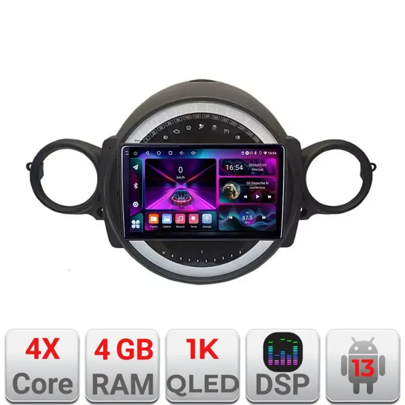 Vezi acum Navigatie Mini 2007-2011  4+64 InCell Display 1K Android Waze USB Navigatie Internet Youtube Radio Kit-mini-01+EDT-E209-RK