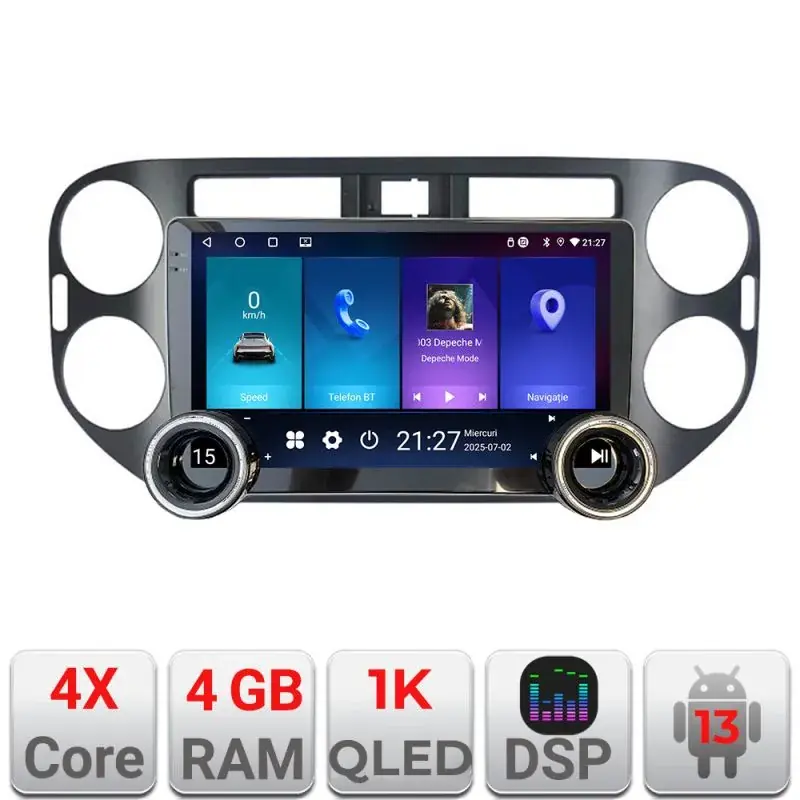 Ultima șansă Navigatie VW TIGUAN si Golf Plus 2001-2011 Edotec  4+64 10.5 inch Incell 1K android Wifi 5Ghz gps internet