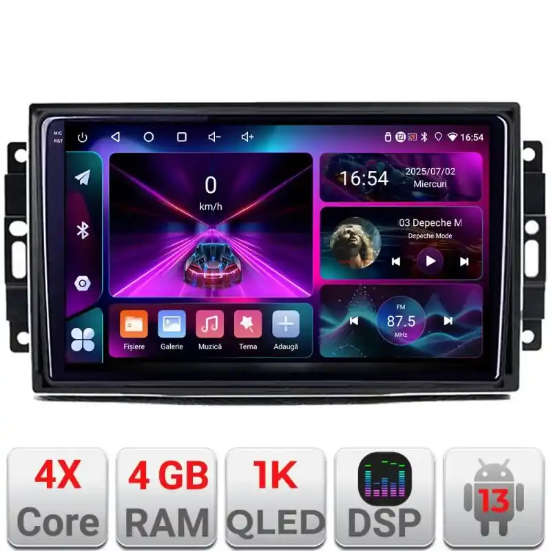 Bestseller Navigatie Chrysler Jeep A-202 4+64 InCell Display 1K Android Waze USBNavigatie Internet Youtube Radio V2