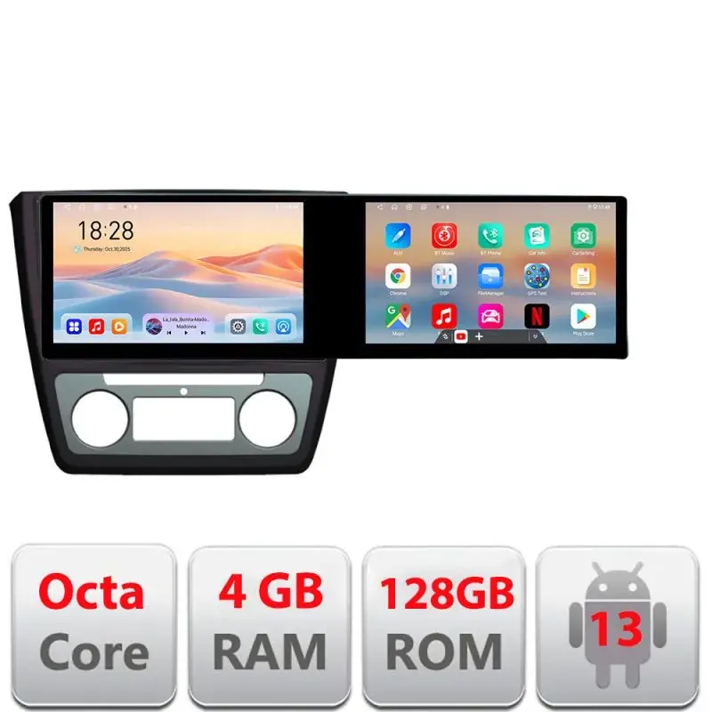 Bestseller Navigatie Skoda Yeti 2009-2014 Kit-YETI Edotec 2 ecrane  8 core 4+128 21.6 inch Incell android Wifi 5Ghz gps internet