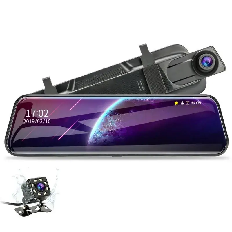 Ofertă exclusivă Edotec EDT-FSV9 Oglinda cu monitor Full HD 10" camera fata DVR si camera spate