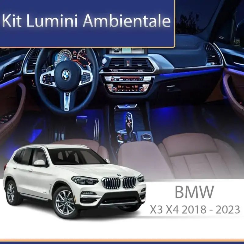 Lumini ambientale  BMW X3/X4 (G01/G08) 2018-2022 dedicat set complet control telefon sau sistem original Doar azi