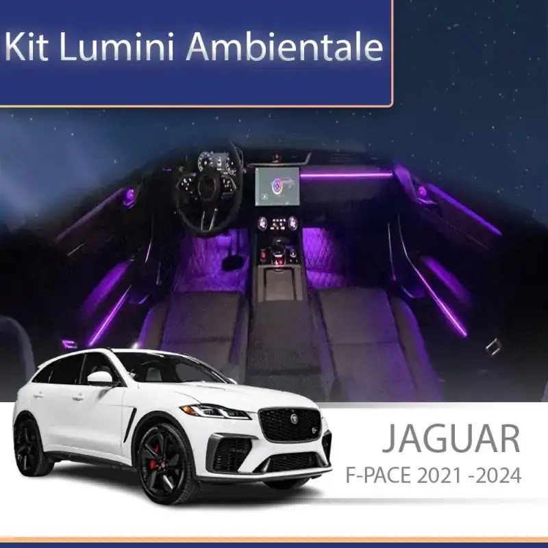 Disponibil imediat Lumini Ambientale Jaguar F-PACE 2021-2024 set complet control telefon sau sistem original