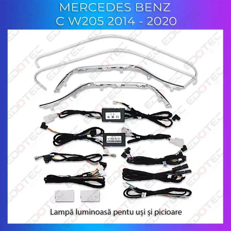 Bestseller Lumini Ambientale trimuri usi picioare Mercedes C W205 control pe sistemul original sau telefon