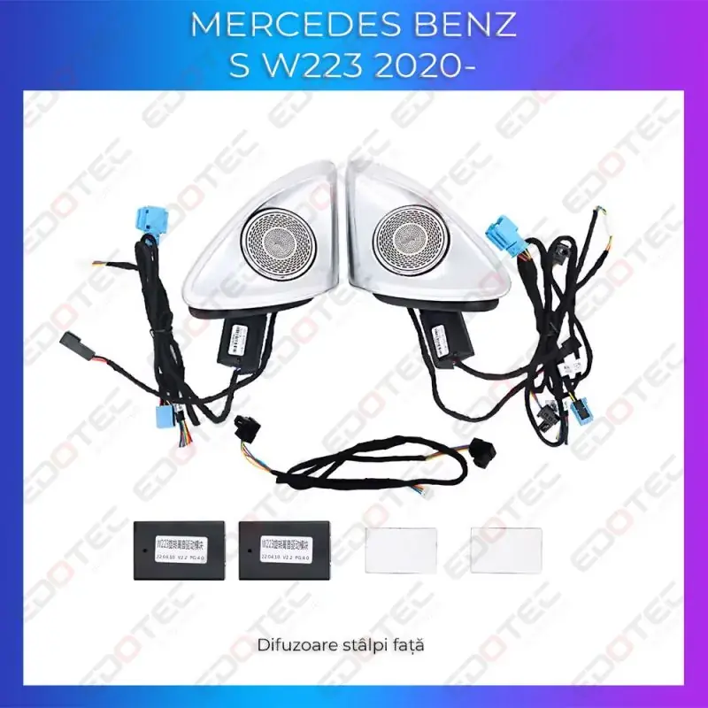 Bestseller Lumini Ambientale difuzoare stalpi fata Mercedes Clasa S W223 control pe sistemul original sau telefon