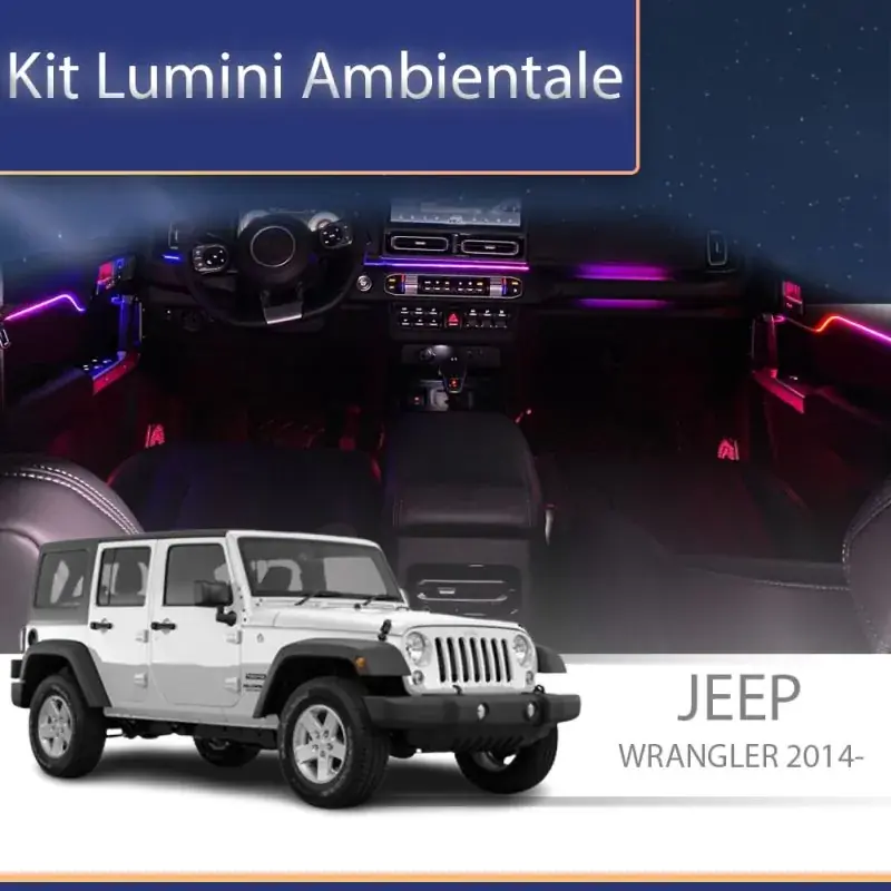 Preț redus Lumini ambientale Jeep Wrangler Rubicon 2014-2020 set complet control telefon sau sistem original