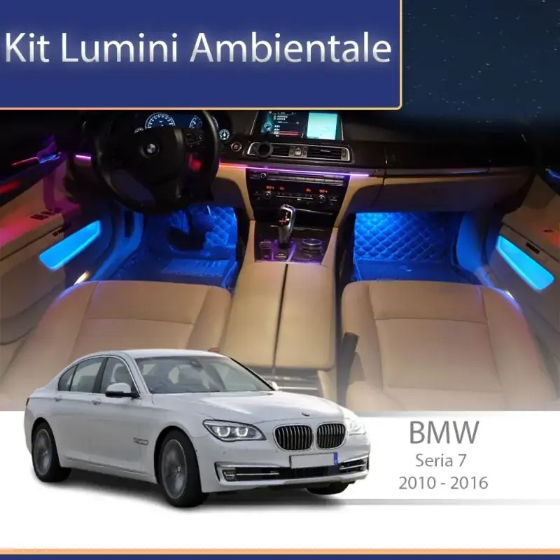 Disponibil imediat Lumini Ambientale BMW Seria 7 2010-2016 dedicat set complet control telefon sau sistem original