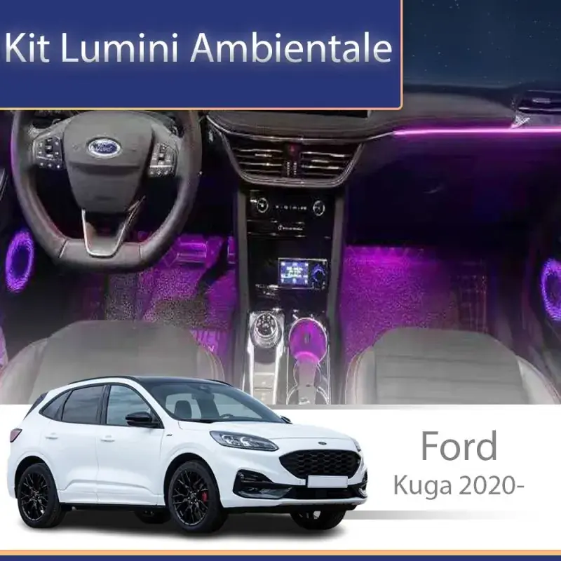 Lumini ambientale FORD Kuga 2020-  set complet control telefon sau sistem original Expediere rapidă