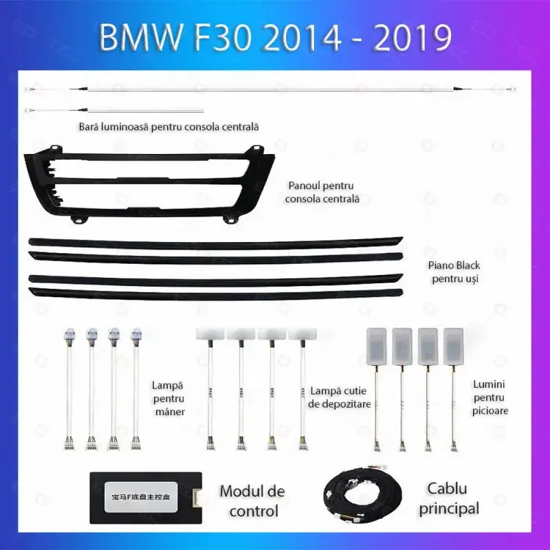 Bestseller Lumini Ambientale BMW Seria 3 2014-2019 dedicat trimuri piano black control telefon sau sistem original