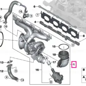 Plată securizată Turbocharger with exhaust manifold - BMW