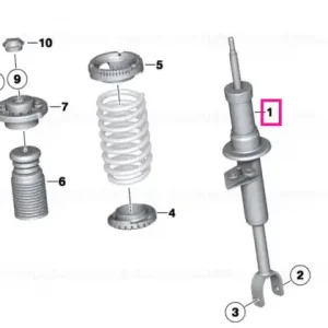 Plată securizată Arc-amortizor față, dreapta - BMW