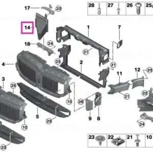 Vezi acum Air duct, exterior radiator, right M - BMW