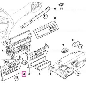 Vezi acum Capac decor tablă bord centru RUTHENIUM - BMW