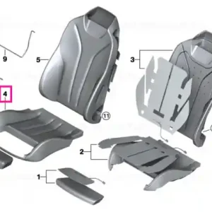 Acoperire scaun sport piele stânga SCHWARZ - BMW Cel mai bun preț