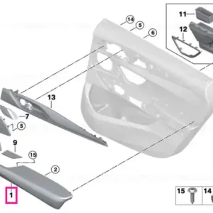 Armrest, rear right ELFENBEINWEISS - BMW Reducere specială