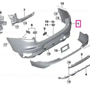 Vezi acum Panel, bumper, primed, rear X-LINE+ICAM+AHV - BMW