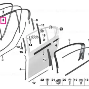 Window guide, left rear door - BMW Cumpără acum