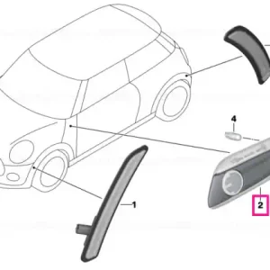 Additional turn indicator lamp, right - BMW - Mini Ieftin